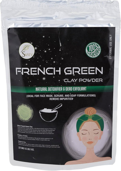 SVATV Herbal French Green Clay Powder For Skin 227gm (8_oZ)