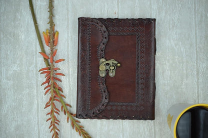 OVERDOSE Mehrab Brass C-Lock Leather Journal - 6/8