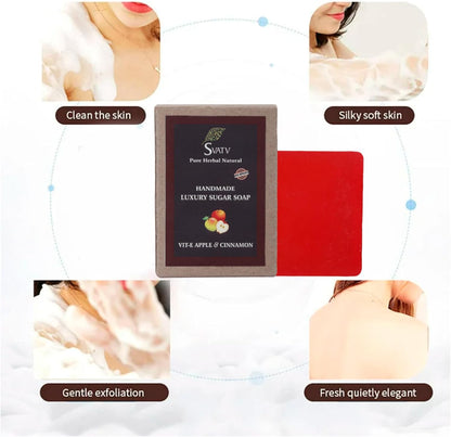 SVATV Handmade savon with natural, soothing herbs of Vitamin-E & Apple Cinnamon 125gm