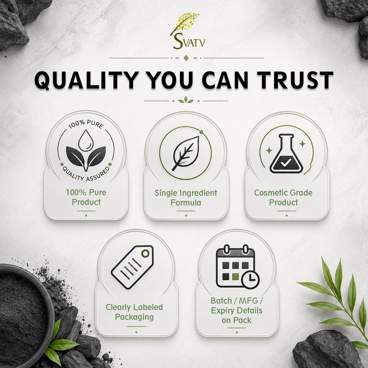 SVATV Activated Charcoal Powder | Cosmetic Grade Fine Powder | Skin and Oral Care Ingredient | Helps Reduce Excess Oil Appearance | Suitable for Face Masks & DIY Beauty Formulations – 227gm