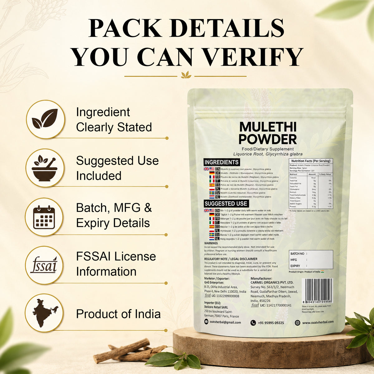 SVATV Mulethi Powder - 227GM