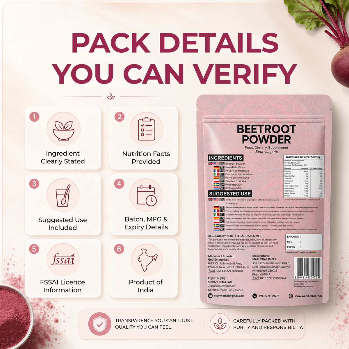 SVATV Beetroot Powder - 227GM