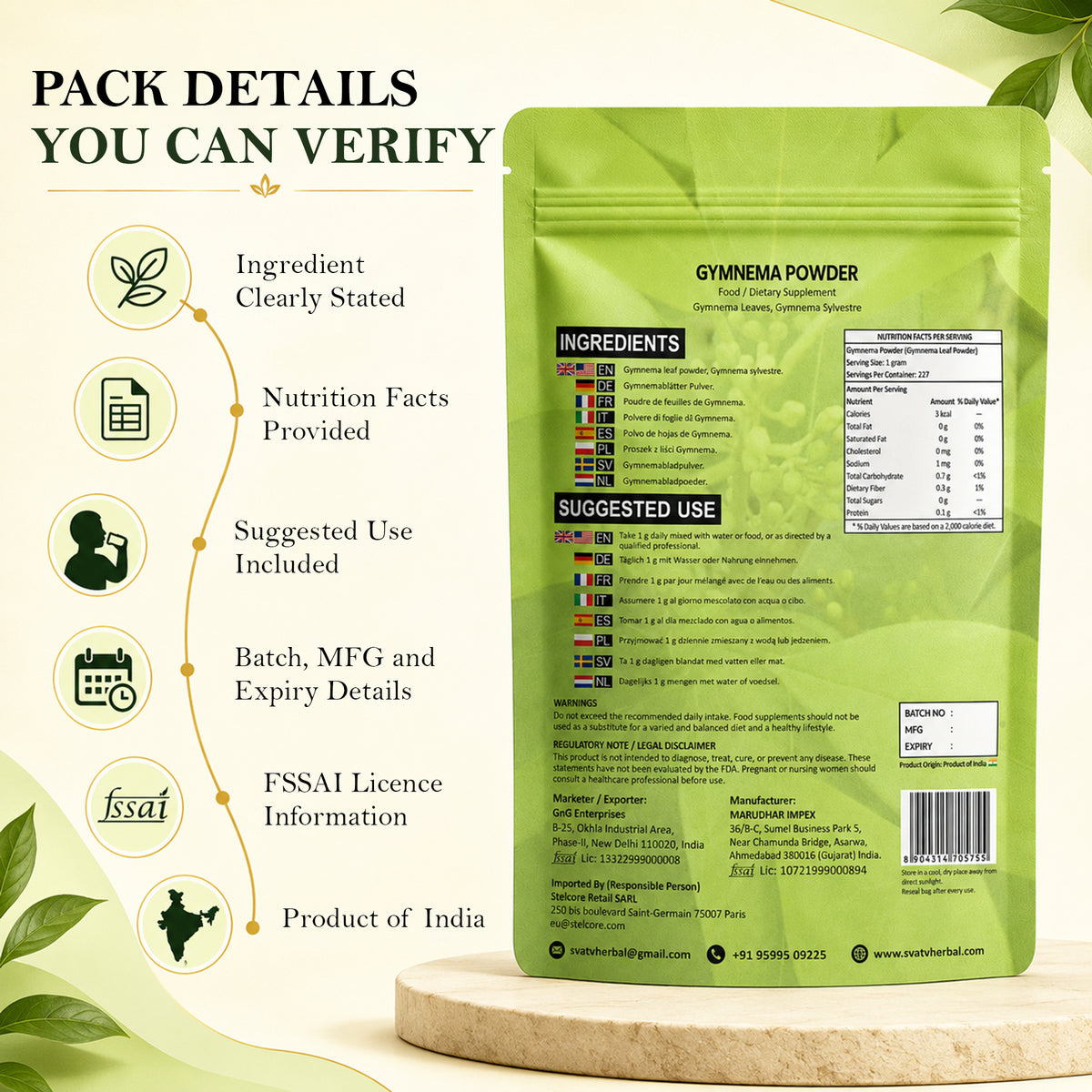 SVATV Gymnema Powder - 227GM