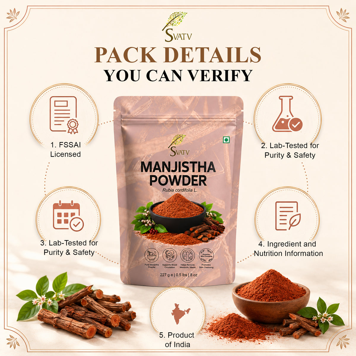 SVATV Manjistha Powder - 227GM