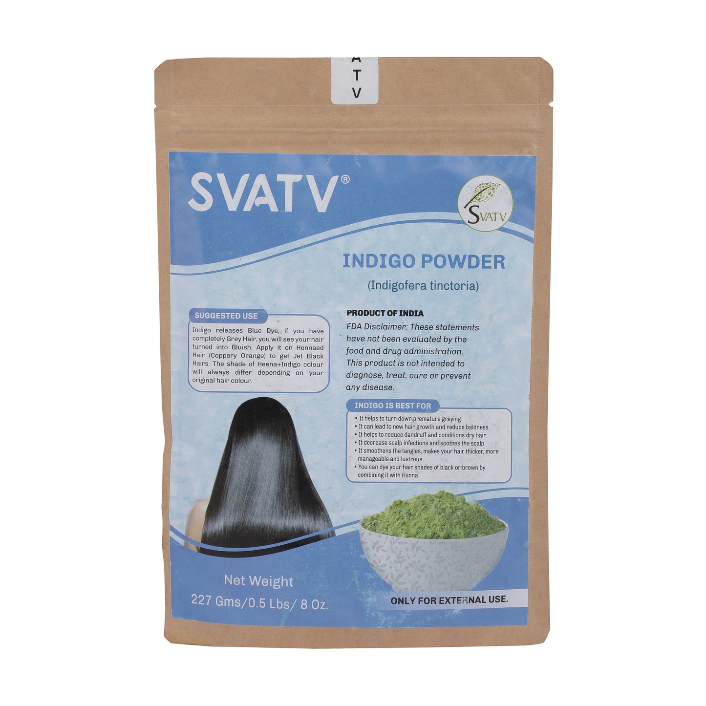 Svatv Indigo Powder For Hair 227gm (8_oZ)