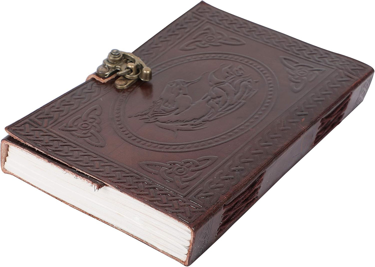 OVERDOSE Horse Leather Journal - Antique Handmade Unlined Paper 5/7