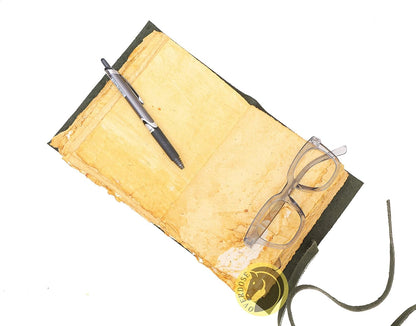 OVERDOSE Deckle Green Leather Journal 6/8