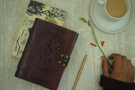 OVERDOSE Tree Journal Diary Notebook - Handcrafted Leather Journal 5/7