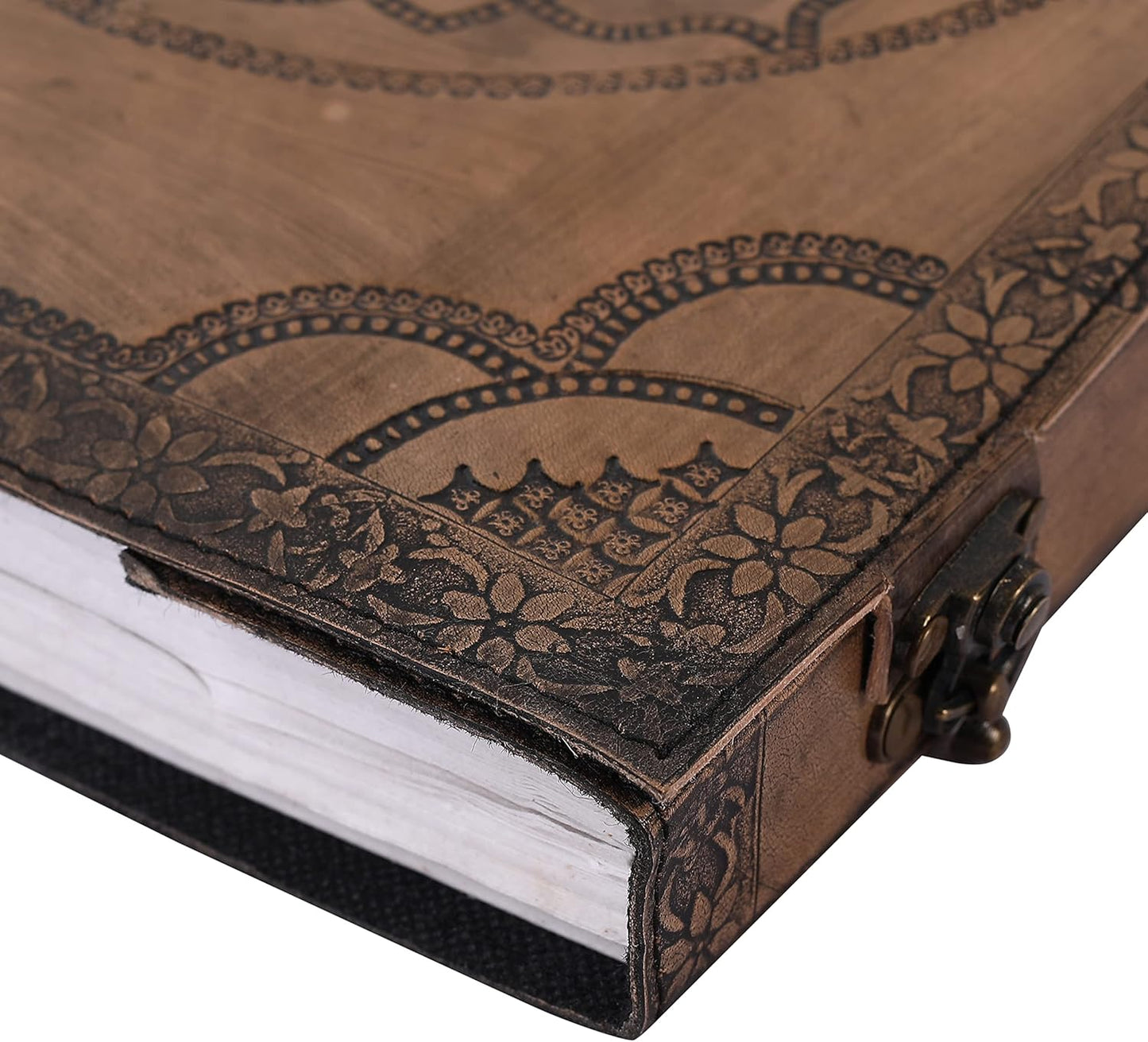 OVERDOSE Vintage Leather Journal in Hand Embossed Stone 10/13