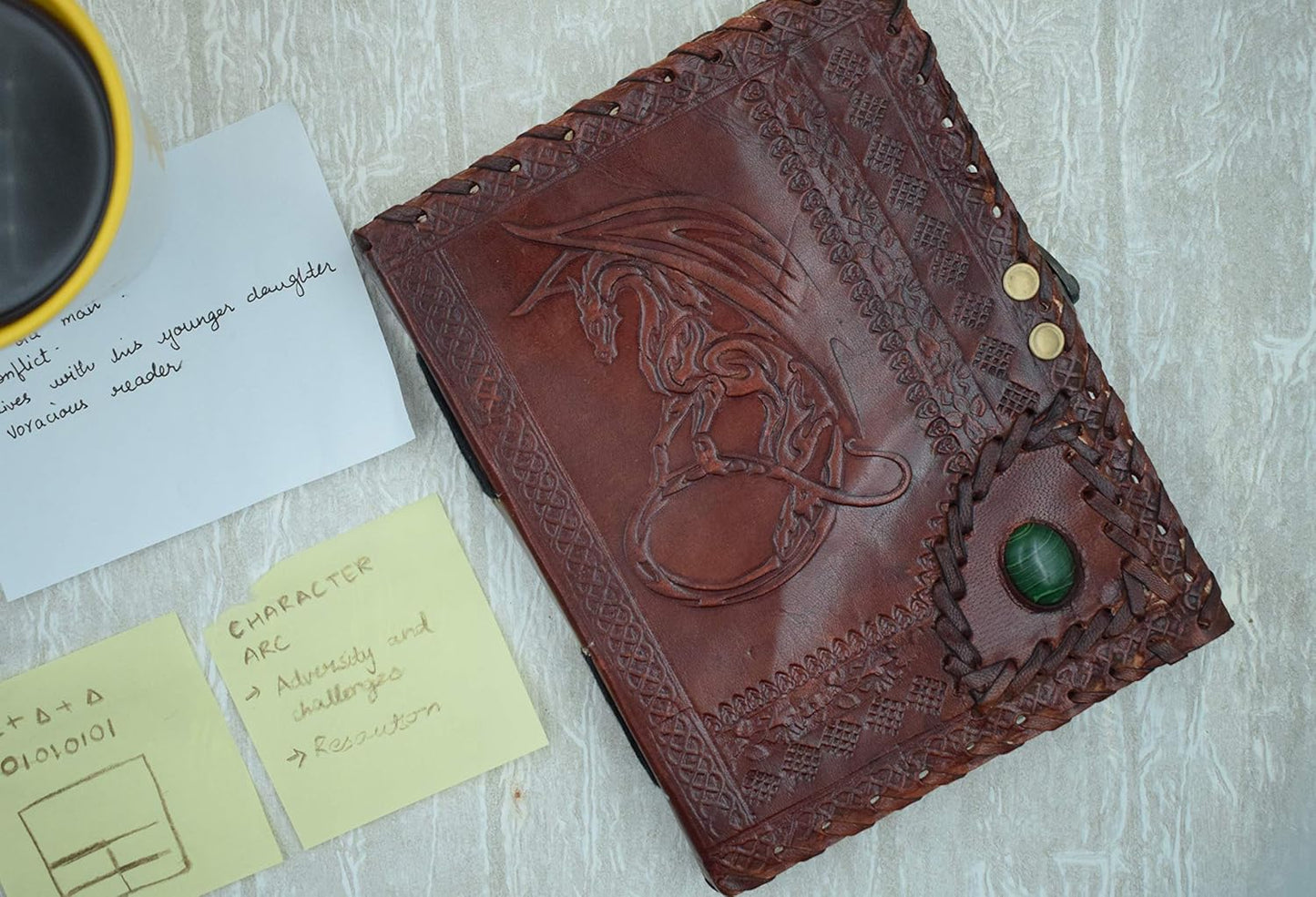 Overdose Dragon With Stone Leather Diary 6*8