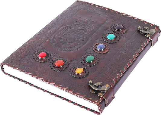 OVERDOSE Sorting Hat Witch 7 Stone Vintage Leather Journal 10/13