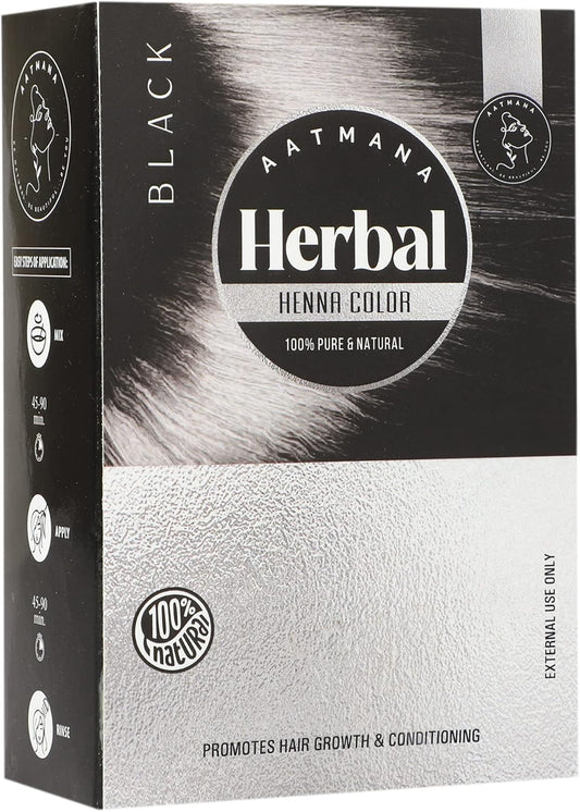 AATMANA Herbal Black Henna Hair Dye with Goodness of 9 Herbs 100gm
