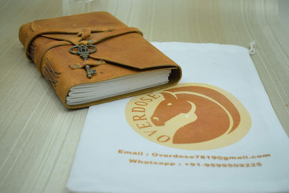 Overdose Buff with key designed Handmade Leather Celtic Griffin Journal Daily 5/7