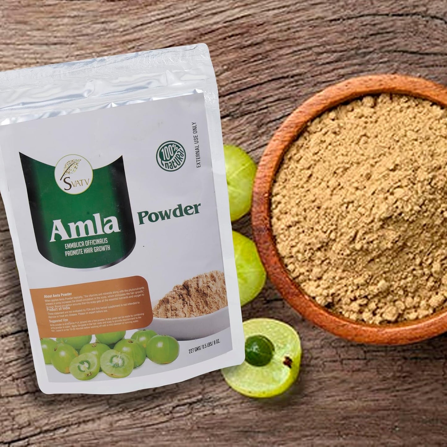 SVATV Amla Powder | Amalaki | Emblica Officinalis | For Hair 227gm (8_oZ)