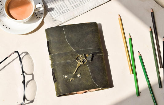 OVERDOSE Deckle Green with Key Leather Journals 5/7