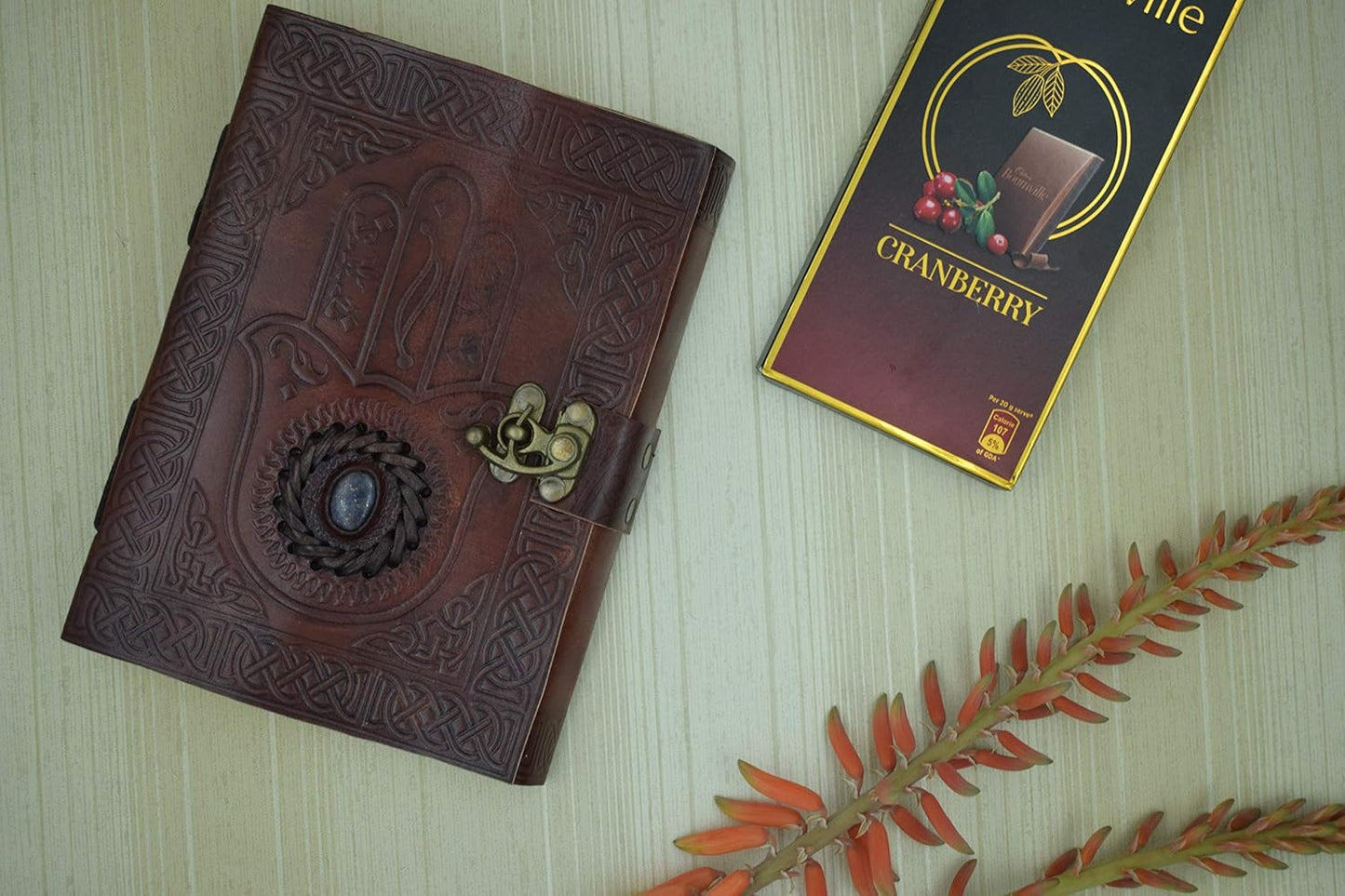 OVERDOSE HAMSA HAND EMBOSSED with STONE Journal 5/7