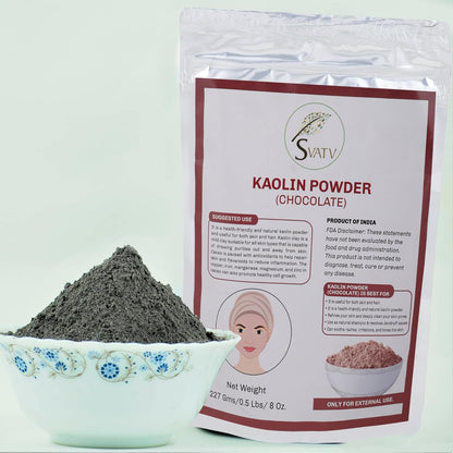 Svatv Kaolin Chocolate Powder For Skin 227gm (8_oZ)