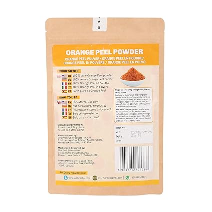 SVATV Orange Peel Powder (Citrus Aurantium ) Deep Cleansing Skin Pore Minimising with vitamin c for Skin - 227 Grams Half Pound