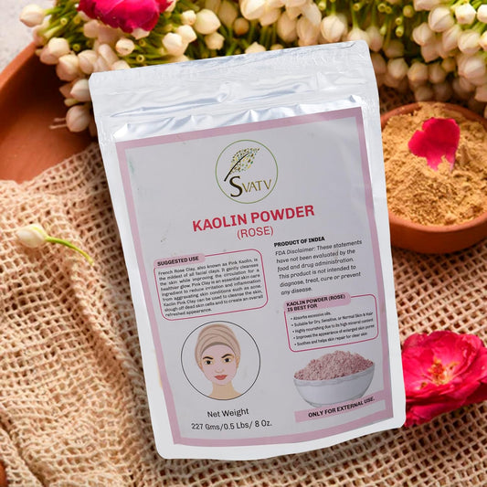 Svatv Kaolin Rose Powder For Skin 227gm (8_oZ)