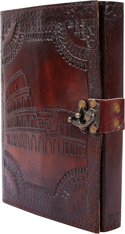 OVERDOSE Colosseum Brown Leather Journal 6/8