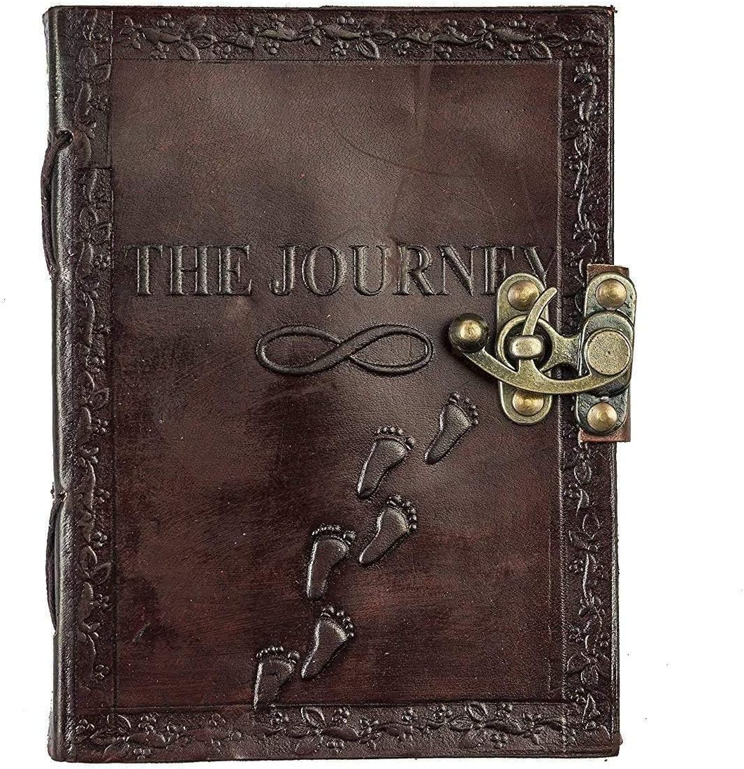 OVERDOSE The Journey Vintage Leather Journal | Antique Handmade Unlined Paper 5/7