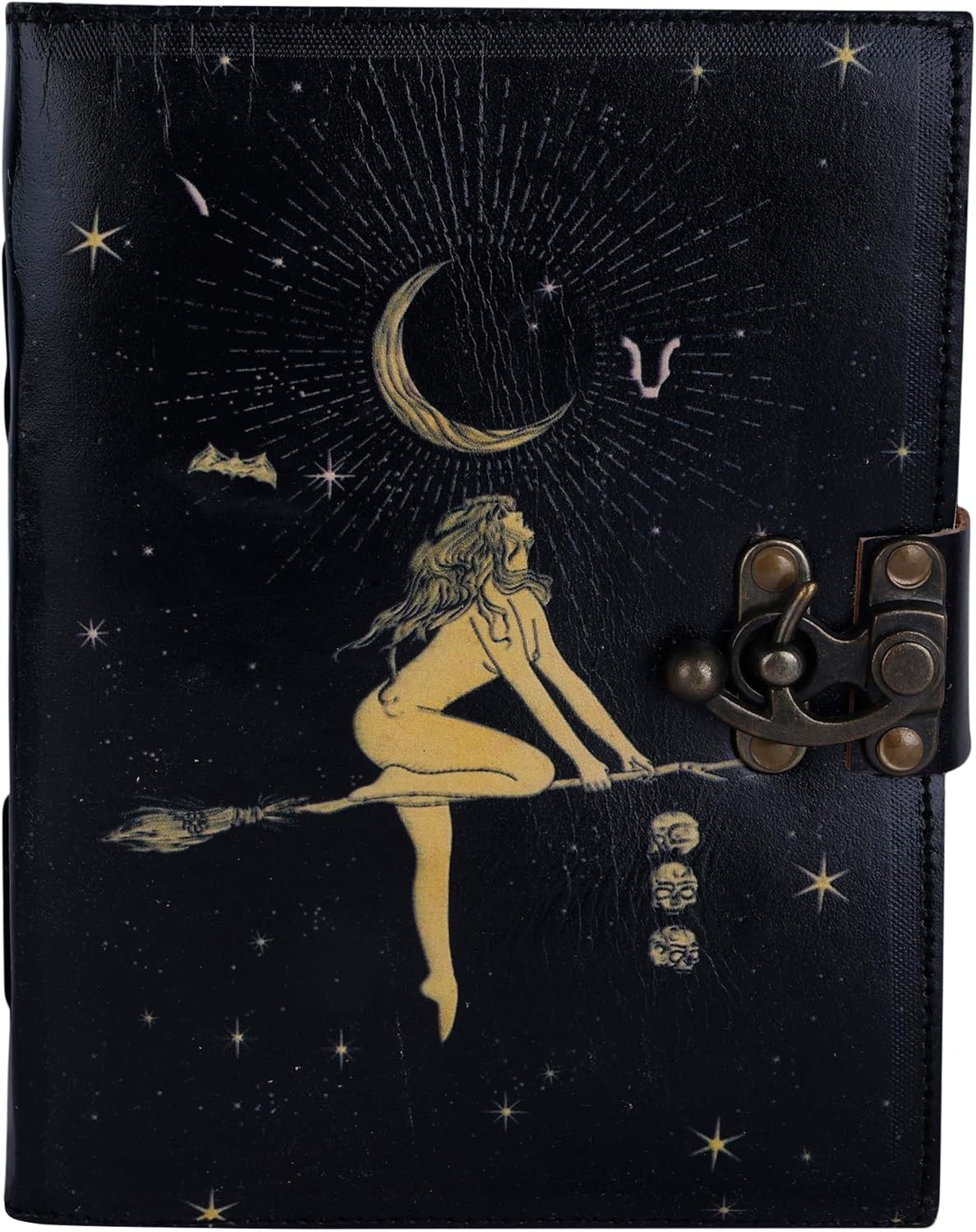 OD-35 OVERDOSE Celestial Sun & moon Handmade vintage leather journal • Deckle edge paper 6/8