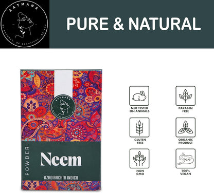 AATMANA Neem Powder | Neem Leaf Powder | For All Hair & Skin Types | 100gm