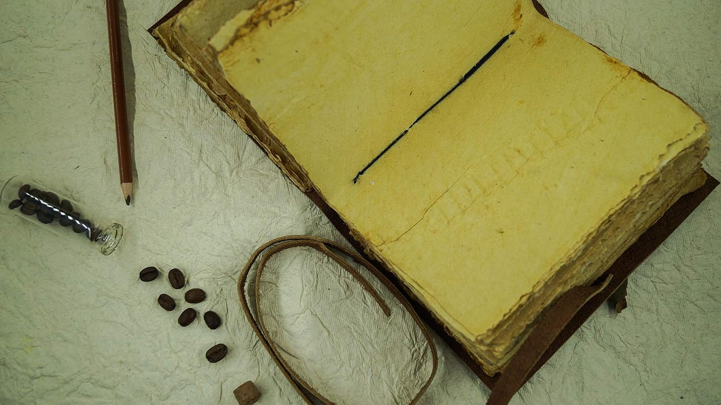 OVERDOSE Deckle Brown Leather Journal 6/8
