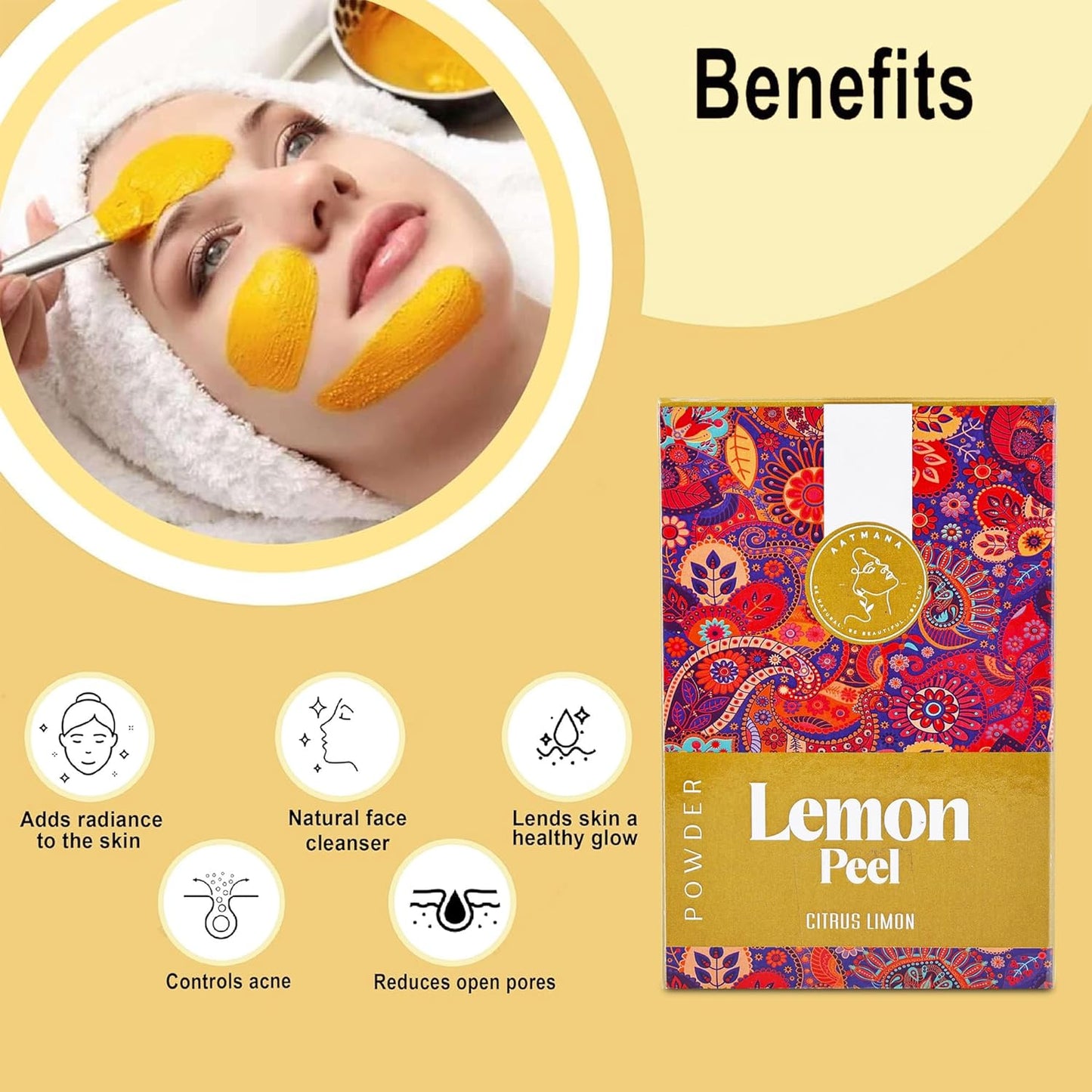 AATMANA Lemon Peel Powder | For Skin 100gm