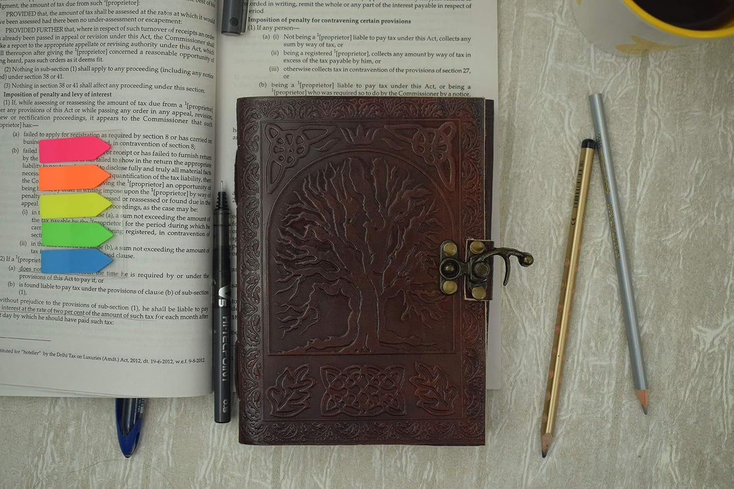 OVERDOSE Tree Journal Diary Notebook - Handcrafted Leather Journal 5/7