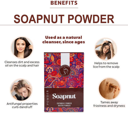 AATMANA Soapnut Powder | Reetha | Aritha Powder For Natural Hair Care | 100gm