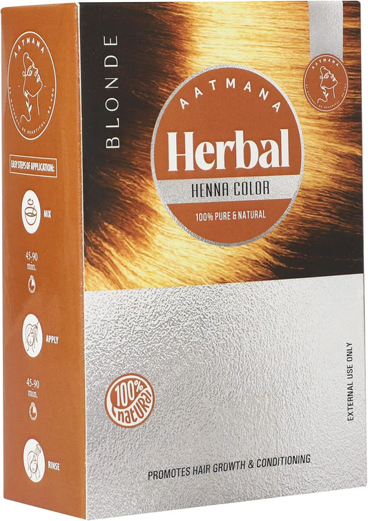 AATMANA Herbal Blonde Henna Hair Dye with Goodness of 9 Herbs 100gm