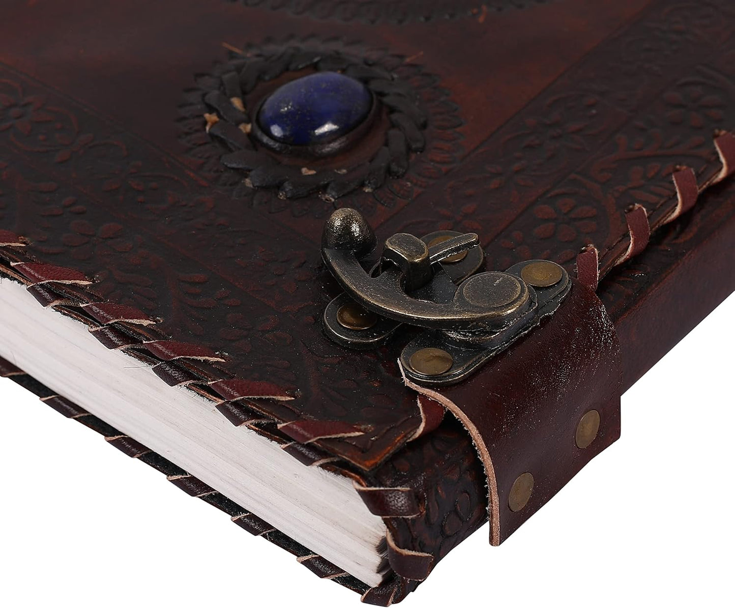 OVERDOSE Rose Chakra With 4 Stones Vintage Leather Journal 10/13