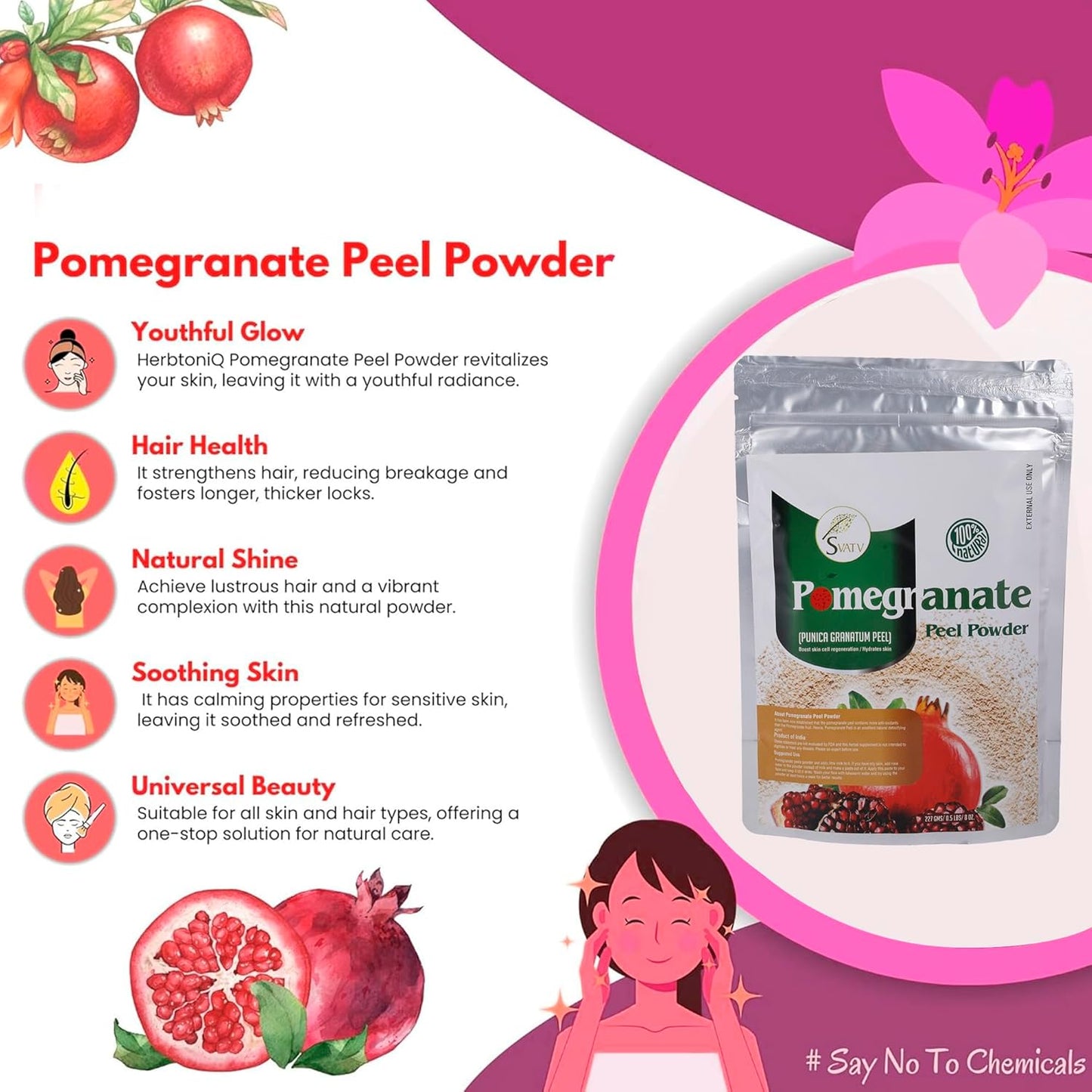 SVATV POMEGRANATE POWDER FOR SKIN 227GM