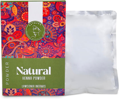 AATMANA Natural Henna Powder | Lawsonia Inermis | Men and Women Natural Hair Color - 100 Grams- 100 Grams