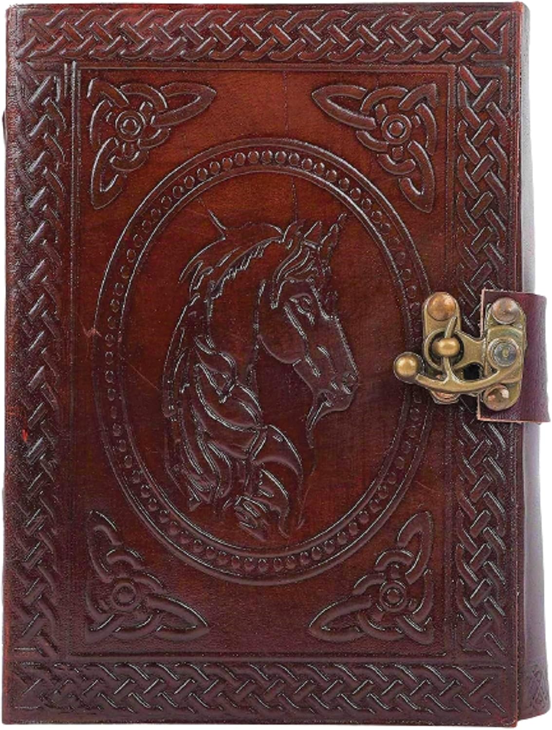 OVERDOSE Horse Leather Journal - Antique Handmade Unlined Paper 5/7