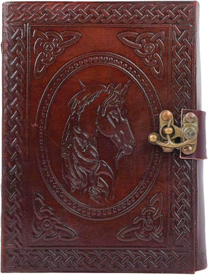 OVERDOSE Horse Leather Journal - Antique Handmade Unlined Paper 5/7