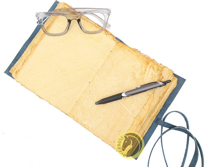 OVERDOSE Deckle Blue Leather Journal 5/7