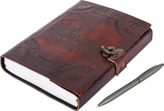 OVERDOSE Colosseum Brown Leather Journal 6/8