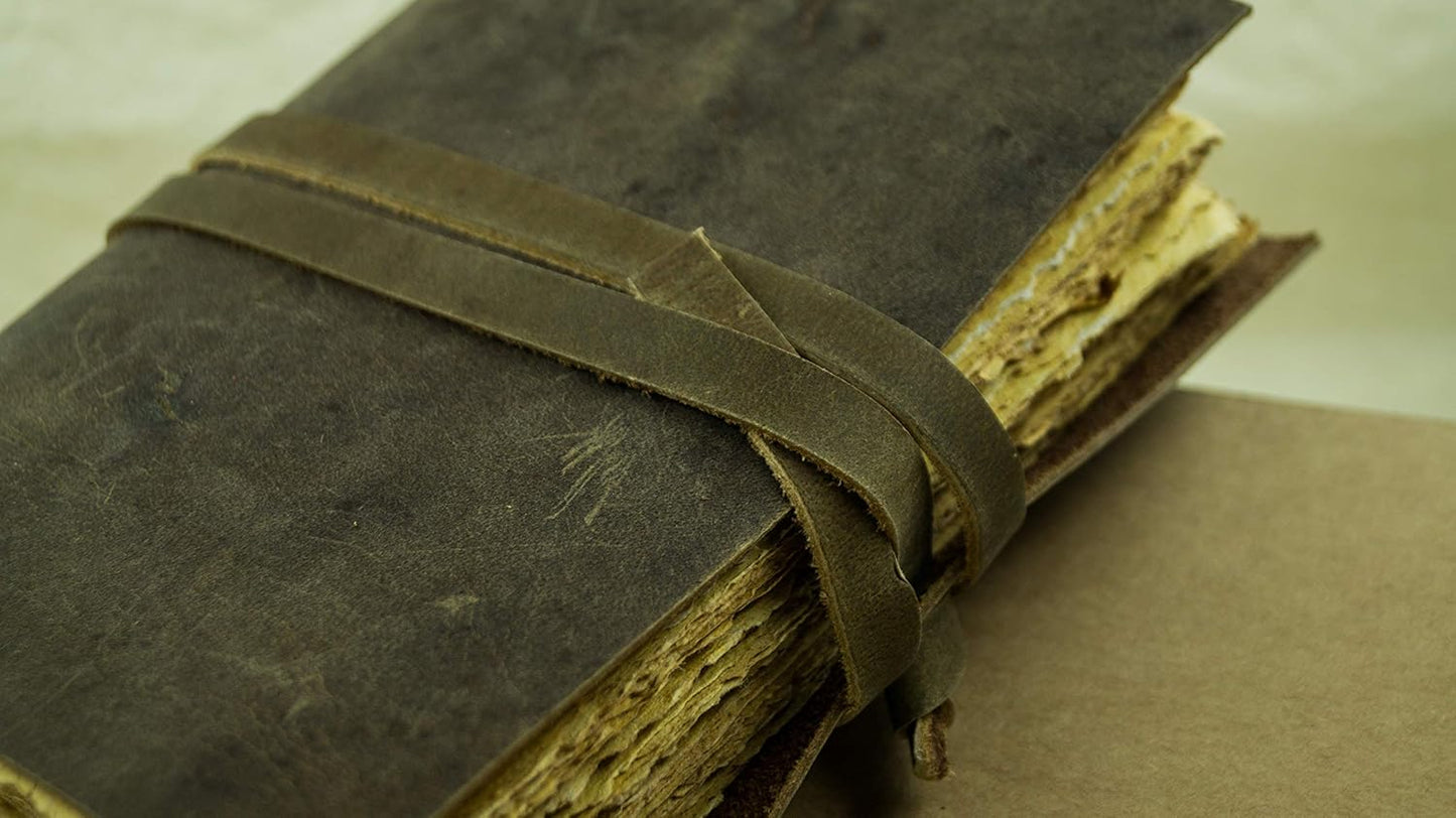 OVERDOSE Deckle Brown Leather Journal 5/7