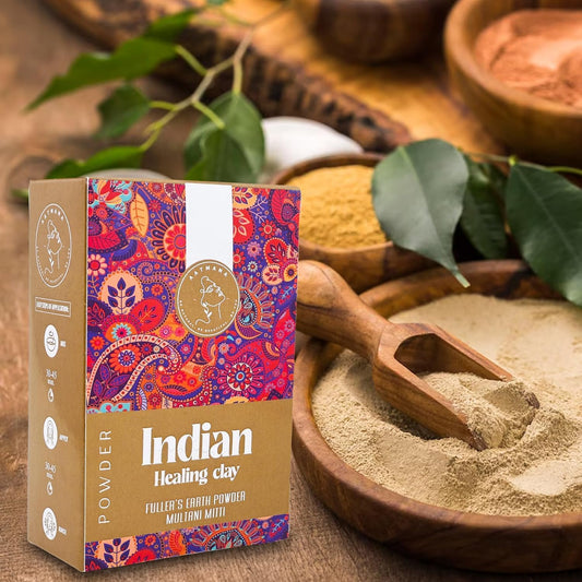 AATMANA Fullers Earth Powder | Multani Mitti | Indian Healing Clay | For Skin 100gm