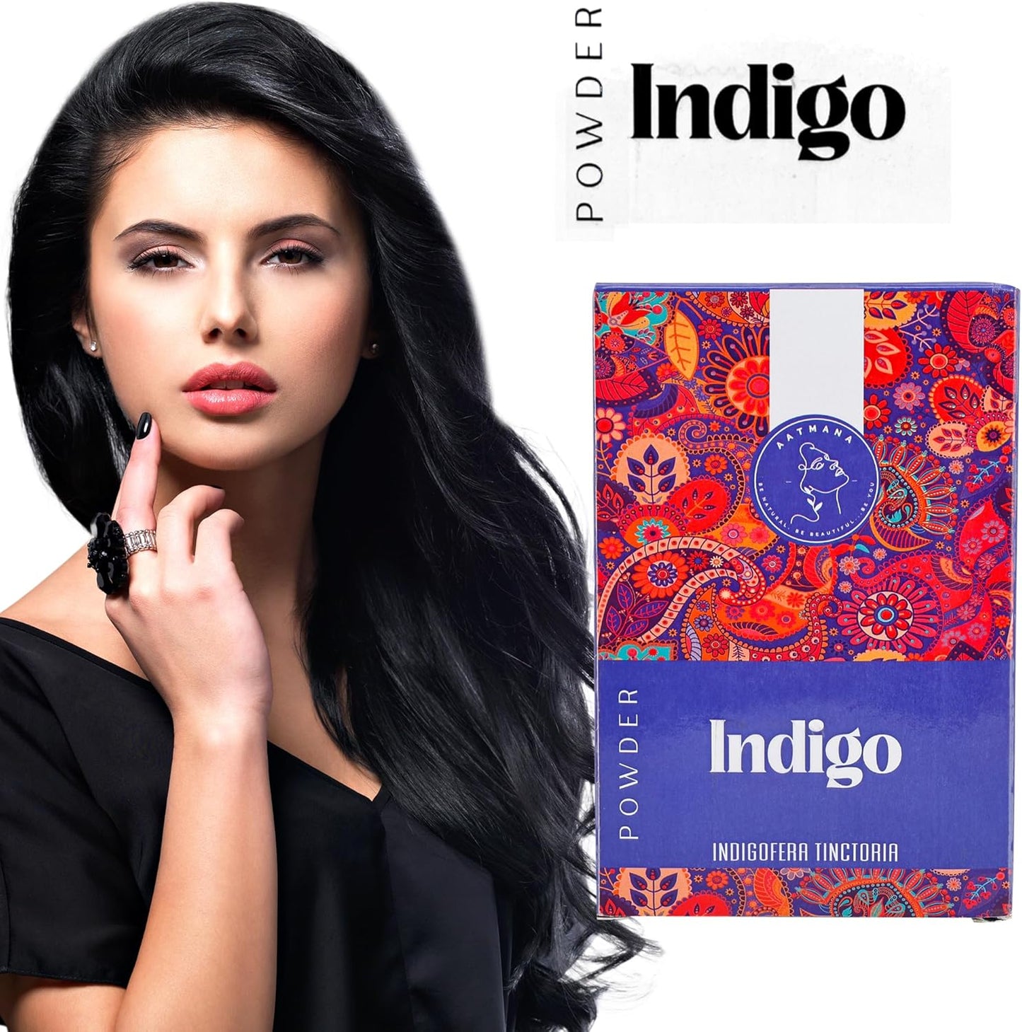 AATMANA Indigo Powder | Indigofera Tinctoria | For Black & Natural Hair | 100gm