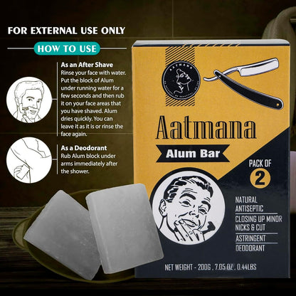 AATMANA Alum Bar Pack Of 2 100gm For Skin