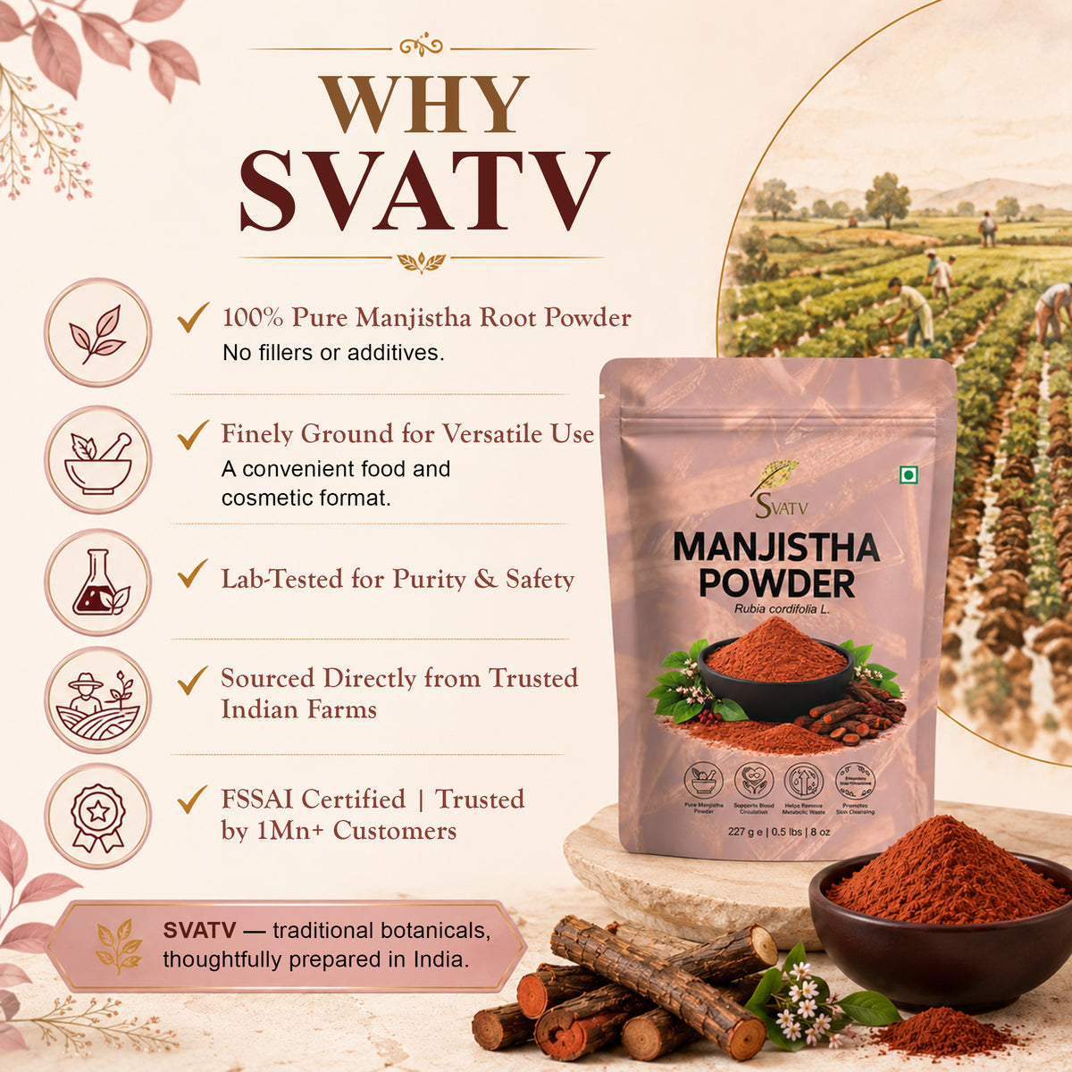 SVATV Manjistha Powder - 227GM
