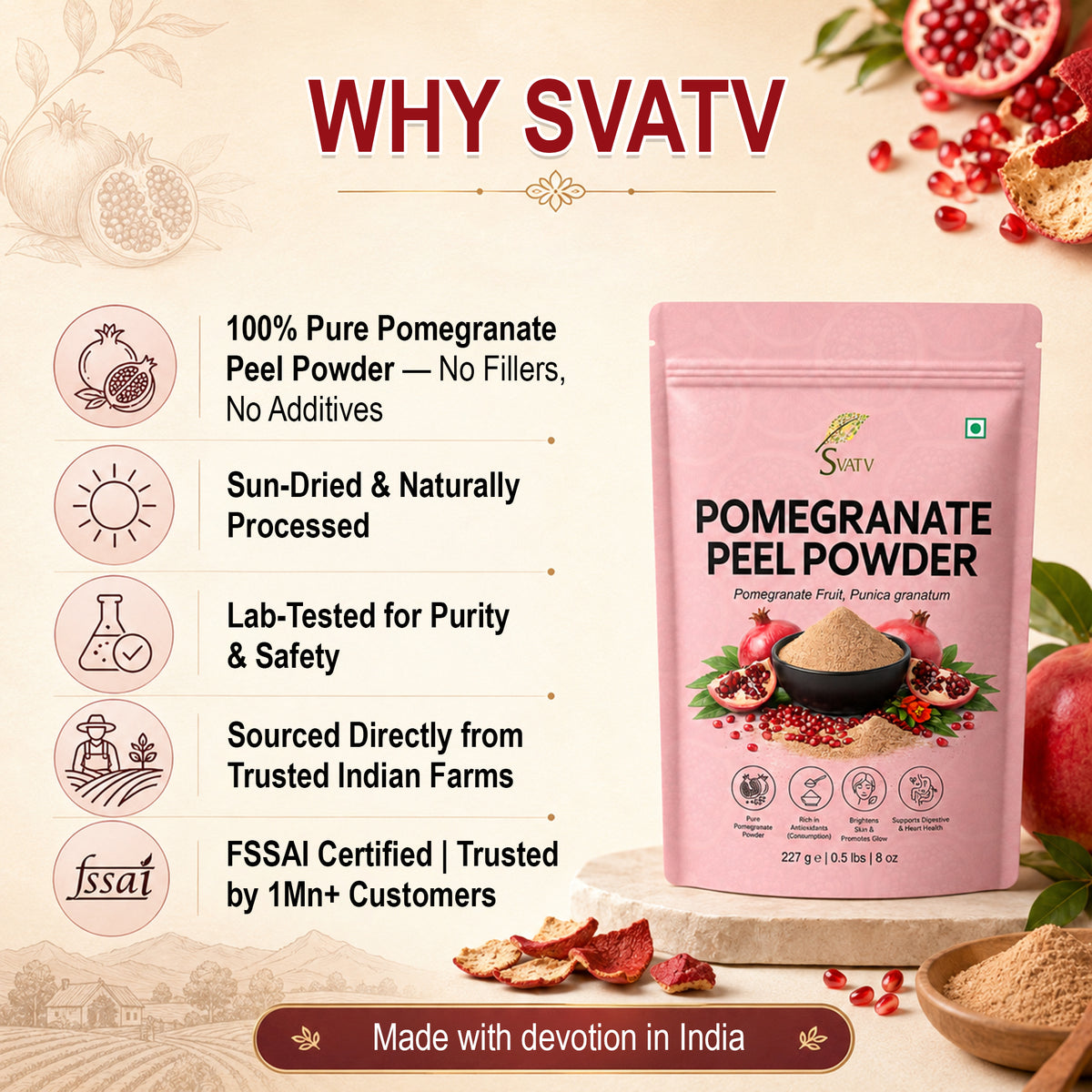 SVATV Pomegranate Powder For Skin 227GM