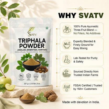 SVATV Triphala Powder 227g Formula of Amla, Haritaki & Bibhitaki – 8 Oz