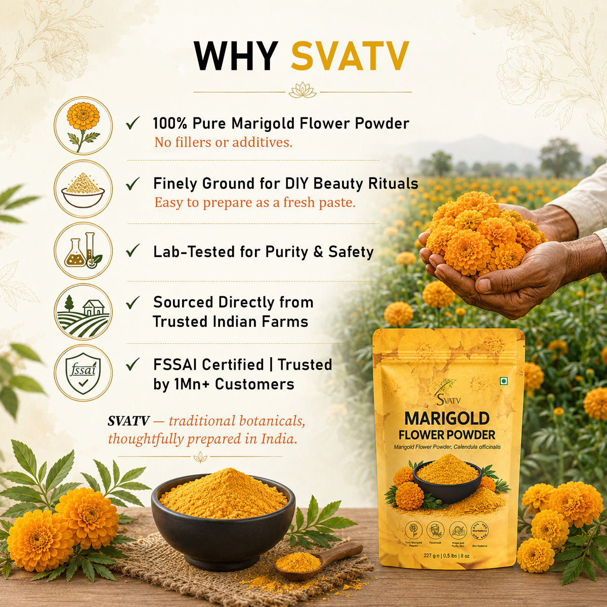 SVATV Marigold Powder - 227GM