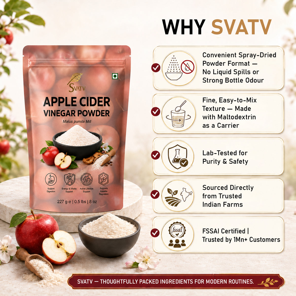 SVATV Apple Cider Vinegar Powder - 227gm