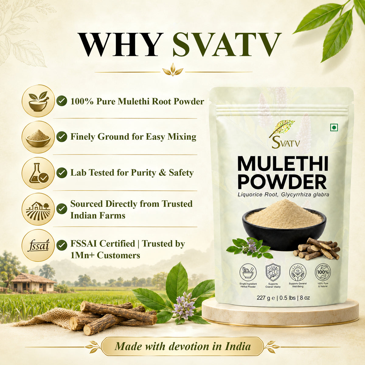 SVATV Mulethi Powder - 227GM
