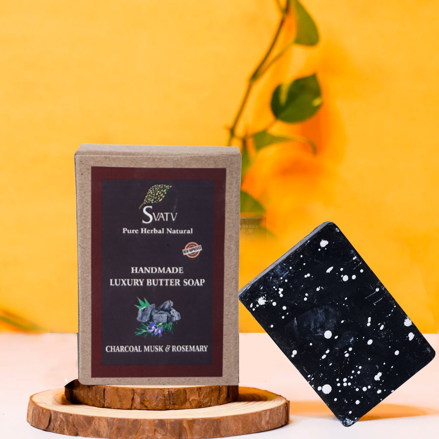 Pack of 2 - SVATV Handmade Soap with natural, soothing herbs of Charcoal Musk Rosemary,